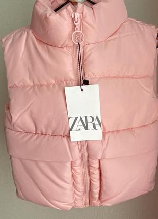 Жилетка для девочки zara, безрукавка детская 98-122 см.