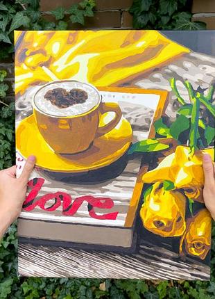 Картина разрисованная по номерам особый букет желтые розы