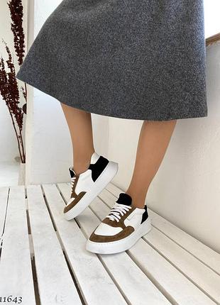 Кеды женские кожаные (прошитые)