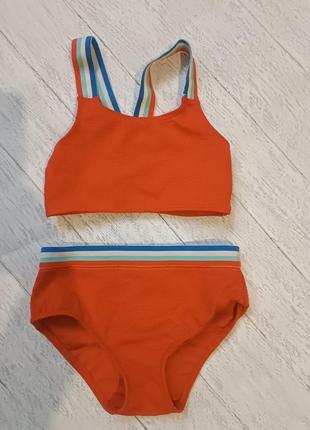 Яркий качественный купальник топ плавки для девочки tchibo нижняя, размер 110/1166 фото