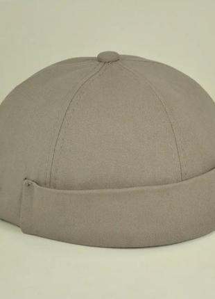 "docker cap" кепка докера без козирка, бежева бейсболка, унісекс3 фото