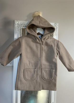 Стильне кашемірове пальто zara стилі бежевий осінній плащ для дівчики 4р пальто бежеве осіннє