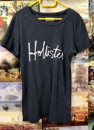 Темно-синяя футболка hollister3 фото
