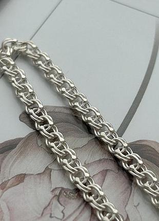 Ланцюжок зі срібла з плетінням бісмарк на шию супер легкий 40 см