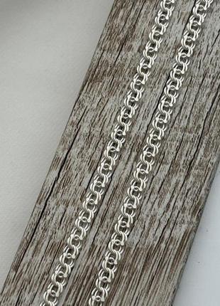 Цепочка из серебра с плетением бисмарк на шею супер легкая 40 см2 фото