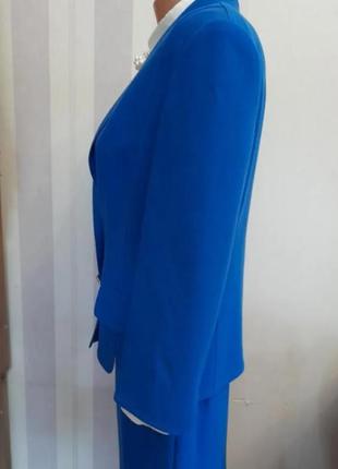 Дизайнерський косюм вовна спідниця жакет с м синій  винтажный костю шерстяной6 фото