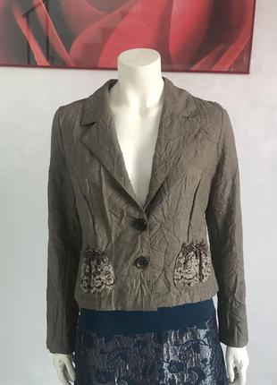 Пиджак пиджачок коричневый франция, р 44-46, новый