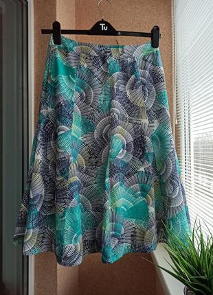 Красивая качественная летняя юбка миди клиньями из натуральной ткани 100% котон4 фото