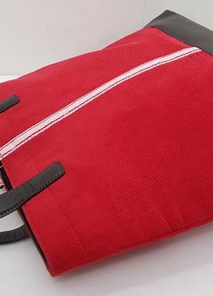 Роскошная дизайнерская сумка шоппер orla kiely кожа + вельвет6 фото