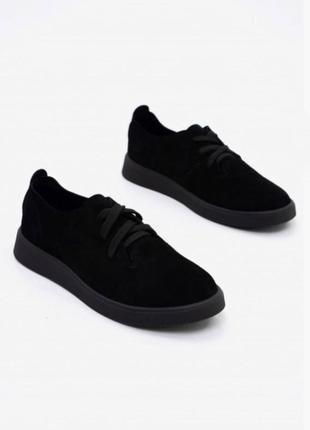 36-41 рр лофери натуральна замша/шкіра чорні, білі