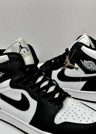 Улюблені nike air jordan high чоловічі кросівки найк джордан високі шкіряні якісні класичні двоколірні5 фото