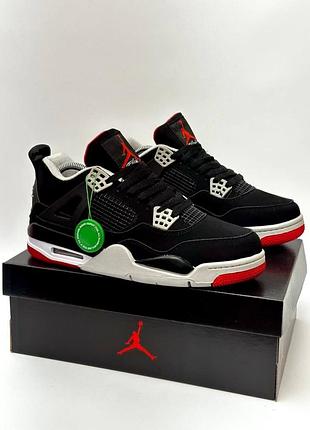 Хитовые мужские высокие кроссовки в стиле nike air jordan retro 4 джордан ретро демисезонные премиум качественные нубук1 фото