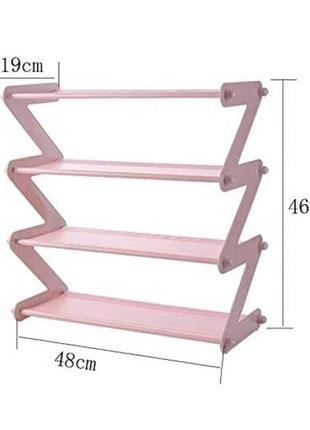 Полка для обуви органайзер компактный стойка складная shoe rack yh 8802 хранение вещей и обуви 4 полки. цвет:2 фото