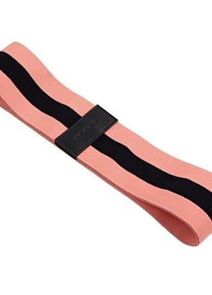 Стрічка - еспандер для фітнесу текстиль corength (слабкий опір) тренування сідниць та стегна рожевий