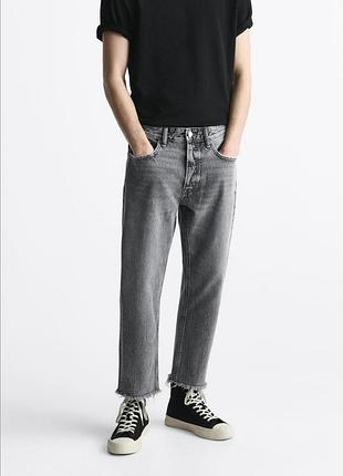 Джинси zara straight crop loose