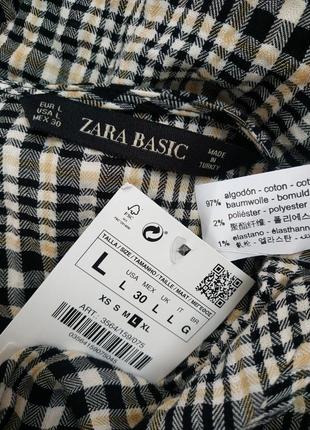 Нова блуза, сорочка zara в клітку вільного крою оверсайз з об'ємними рукавами5 фото
