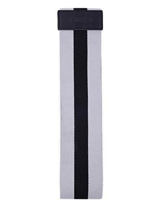 Стрічка - еспандер для фітнесу текстиль corength (середній опір) тренування сідниць та стегна сірий6 фото