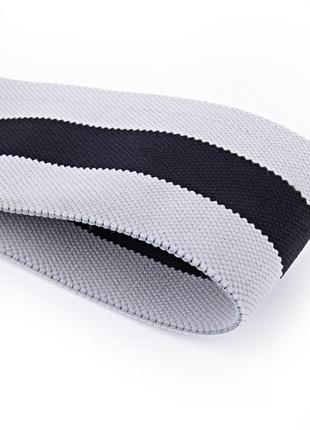 Стрічка - еспандер для фітнесу текстиль corength (середній опір) тренування сідниць та стегна сірий5 фото