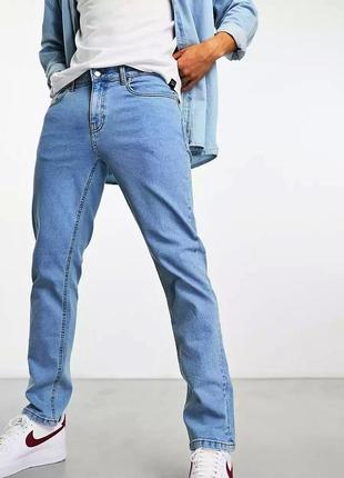 🎁носки armani в подарок! стильные голубые джинсы классика классические светлые мужские джинсы слим молодёжные джинсы на осень демисезонные джинсы