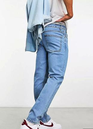 🎁носки armani в подарок! стильные голубые джинсы классика классические светлые мужские джинсы слим молодёжные джинсы на осень демисезонные джинсы3 фото