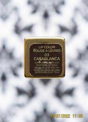 Люкс 💄 бездоганна нюдова помада для губ tom ford lip color 03 casablanca lipstick 1 г3 фото