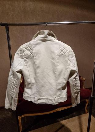 Куртка курточка молочная косухая эко кожа3 фото