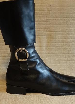 Оригинальные черные кожаные полусапожки на узкую стопу gerardina di maggio италия 39 р.