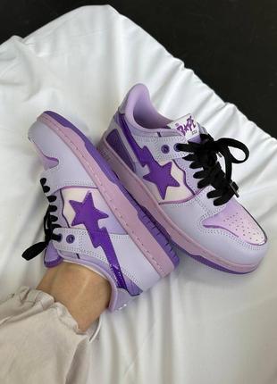 Женские кроссовки фиолетовые bathing ape bape sta sk8 purple