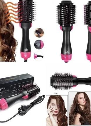 Фен щітка гребінець 3в1 one step hair dryer 1000 вт 3 режими випрямляч для укладання волосся стайлер з функцією іонізації3 фото