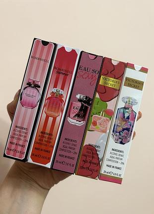 Набір парфумів victoria’s secret - bombshell, summer, eau so sexy, tease flower, very sexy now 5*20 мл.💖 парфуми, духи, спрей, тестер, пробнік