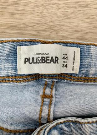 Голубые стрейч джинсы pull&bear2 фото