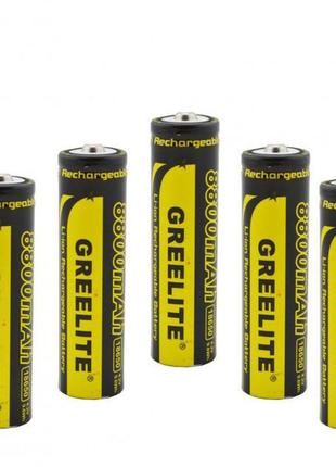 Аккумулятор (1шт) 18650 greelite 4.2v 9.6wh li-ion батарейка для фонарика