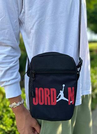 Месенджер jordan, барсетка джордан, сумка через плече чорна(відеоогляд)
