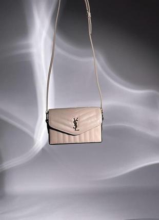 Женская сумка ив сен лоран yves saint laurent kate box beige/gold кросс боди6 фото