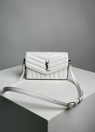 Женская сумка ив сен лоран yves saint laurent kate box white/gold кросс боди