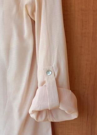 Женская светло-бежевая, кремовая, пудровая рубашка оверсайз, блуза monsoon.4 фото
