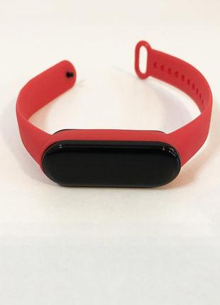 Фитнес браслет smart watch m5 band classic black смарт часы-трекер. цвет: красный6 фото