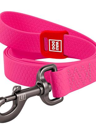 Повідець для собак waudog waterproof, водостійкий, рожевий, розмір: s ширина 15 мм, длина 305 см