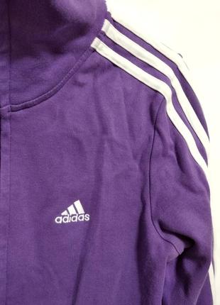 Олимпийка кингурушка кофта толстовка адидас adidas оригинал хлопок три полоски сиреневая фиолетовая6 фото