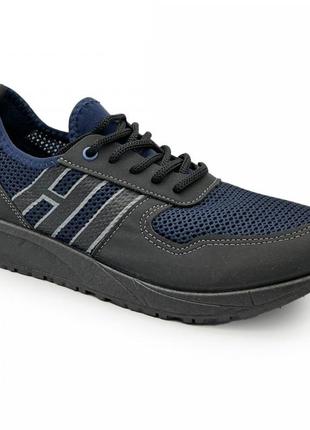 Модні універсальні кросівки із сітки 43 розмір. чоловічі кросівки з тканини, що дихають. модель 48177. колір: синій