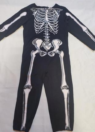 Карнавальный маскарадный костюм скелет смерть на хеллоуин1 фото