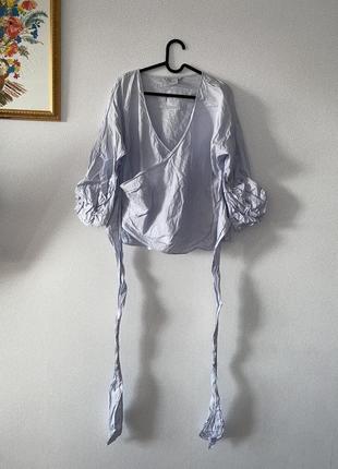 Хлопковая блузка с обмоткой h&amp;m4 фото