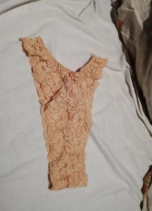 Ажурные высокие винтажные трусики бразильяны