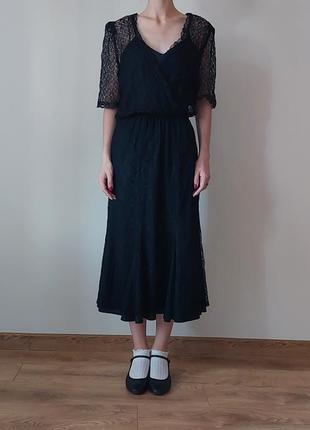 Вінтажна максі сукня з гіпюром гіпюрова мережева7 фото