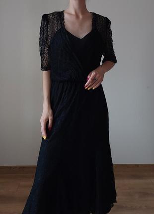 Вінтажна максі сукня з гіпюром гіпюрова мережева2 фото