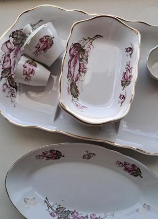 Винтажный столовый фарфоровый сервиз коростень ссср