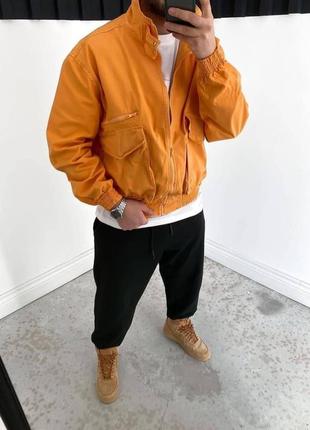 Качественная мужская джинсовка оранжевая на осень - весну / повседневные джинсовые куртки для мужчин2 фото