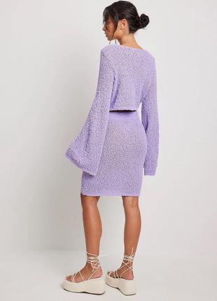 Фіолетовий вʼязаний костюм зі спідницею 'na-kd'2 фото