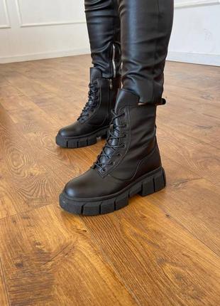 Женские кожаные ботинки, натуральная кожа в черном, беж, капучино цветах, деми и зима, 36-41 размеры1 фото
