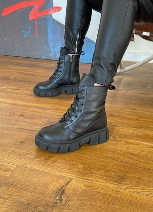 Женские кожаные ботинки, натуральная кожа в черном, беж, капучино цветах, деми и зима, 36-41 размеры10 фото